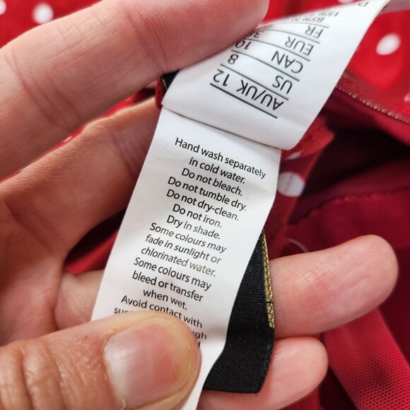 Niptuck Swim Red Polka Dot Swimsuit Joanne Slimming Ruched One Piece Size 8 - Picture 12 of 12